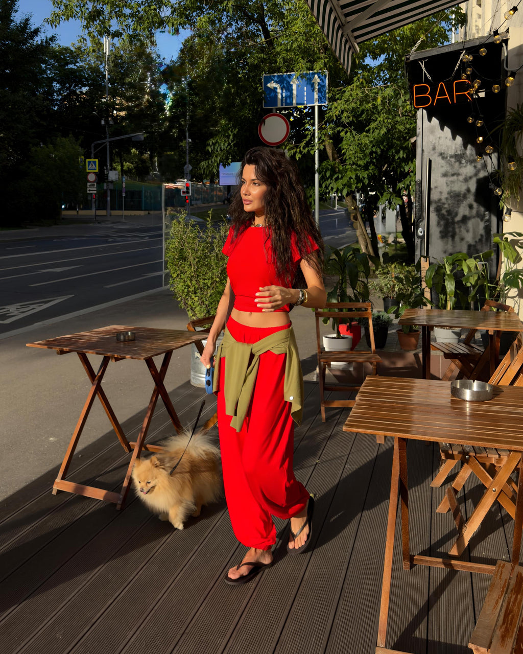 Dolce Kırmızı Bileği Lastikli Pantolon