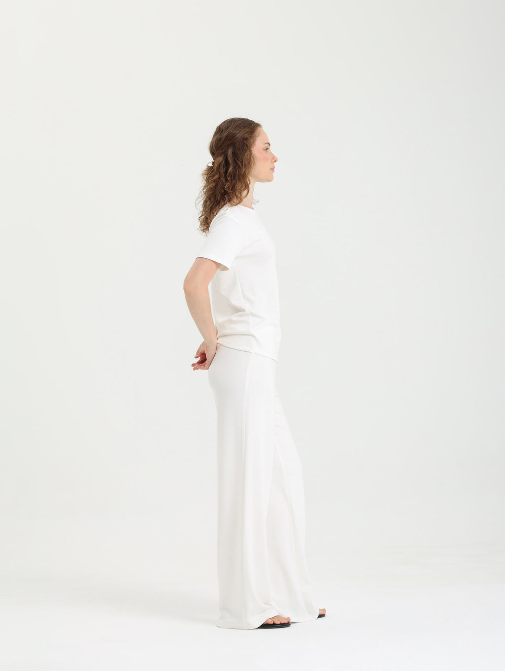 Dolce Beyaz Pantolon - T-shirt Set