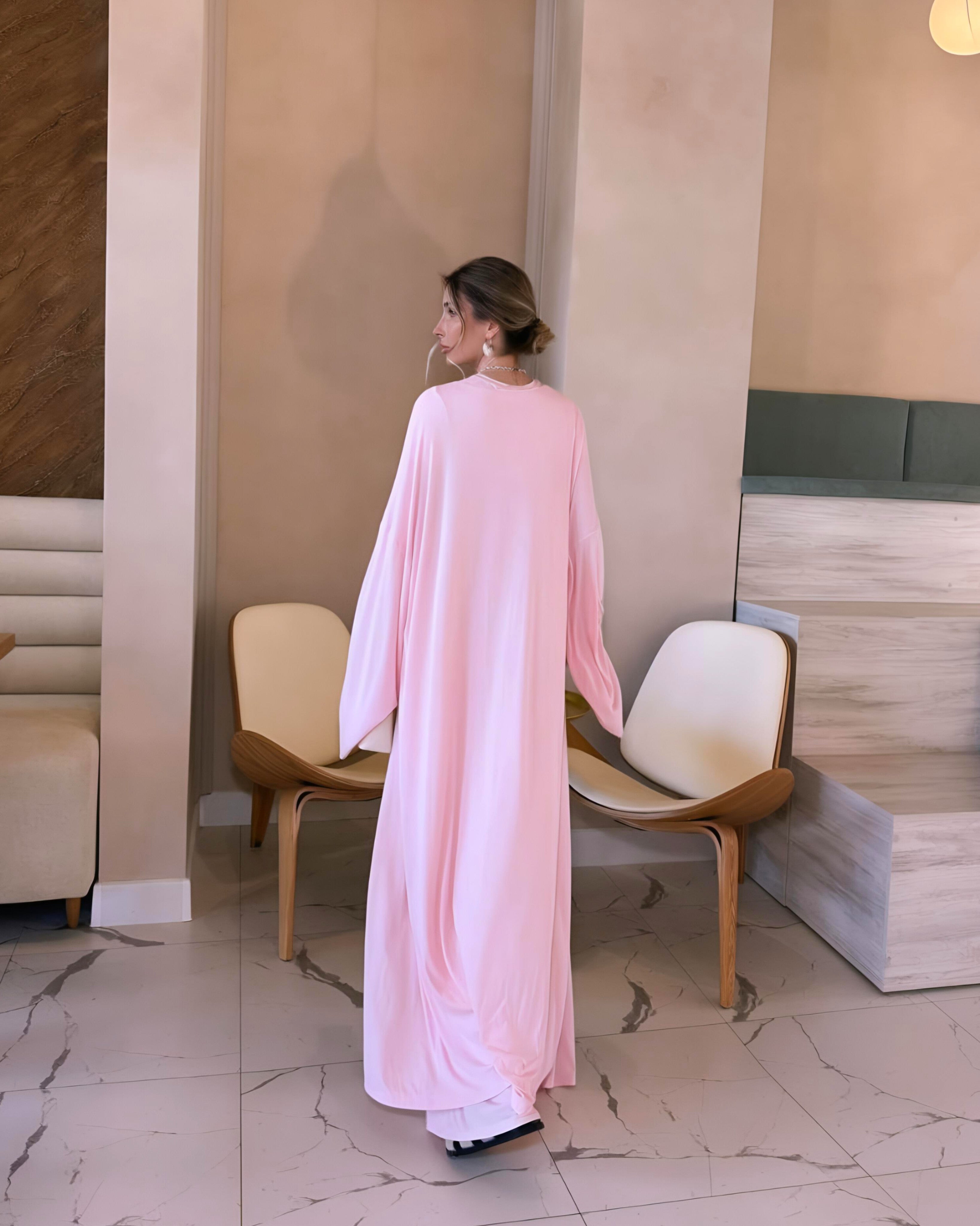 Dolce Pembe T-shirt - Pantolon - Kimono Set
