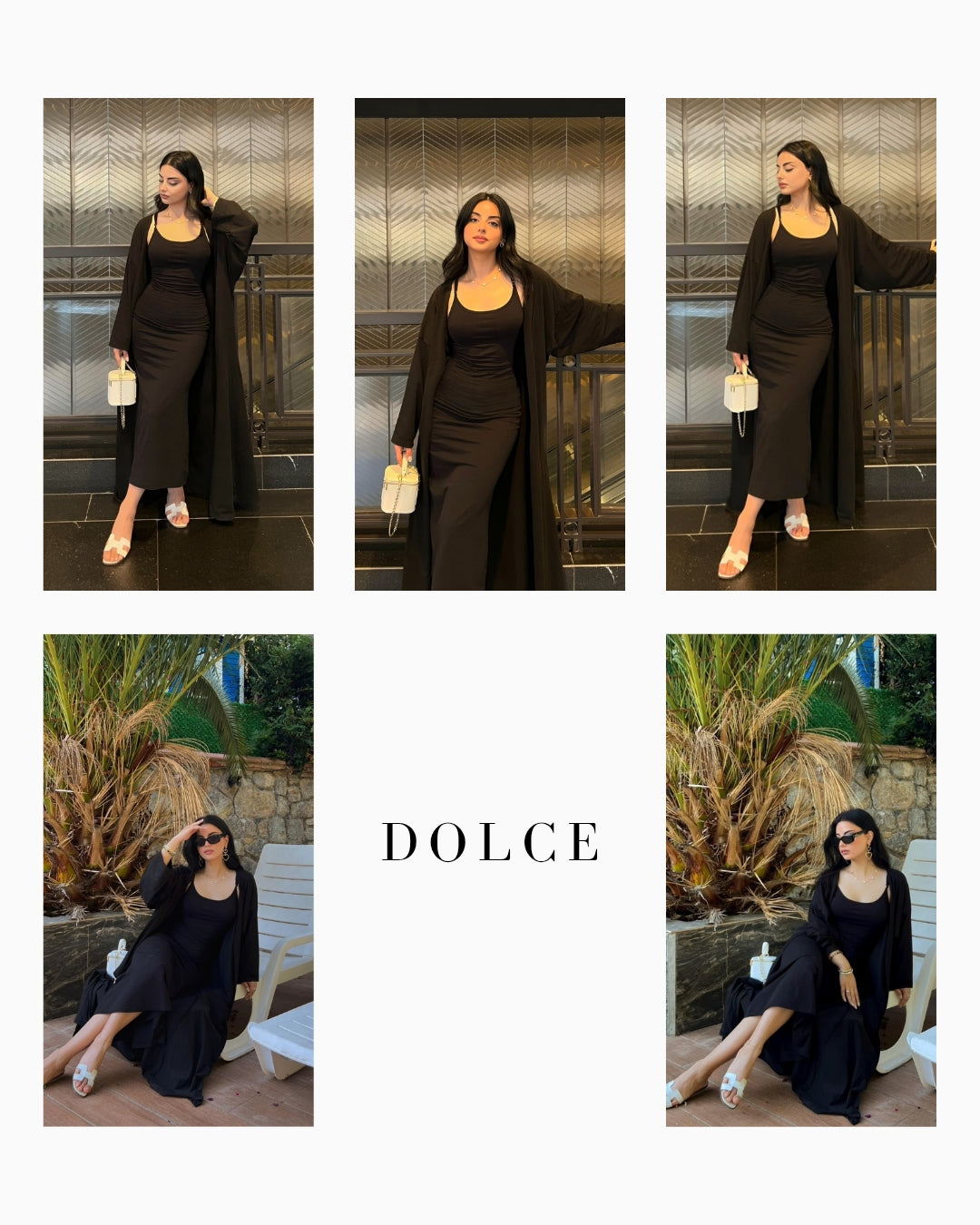 Dolce Siyah Askılı Elbise Set