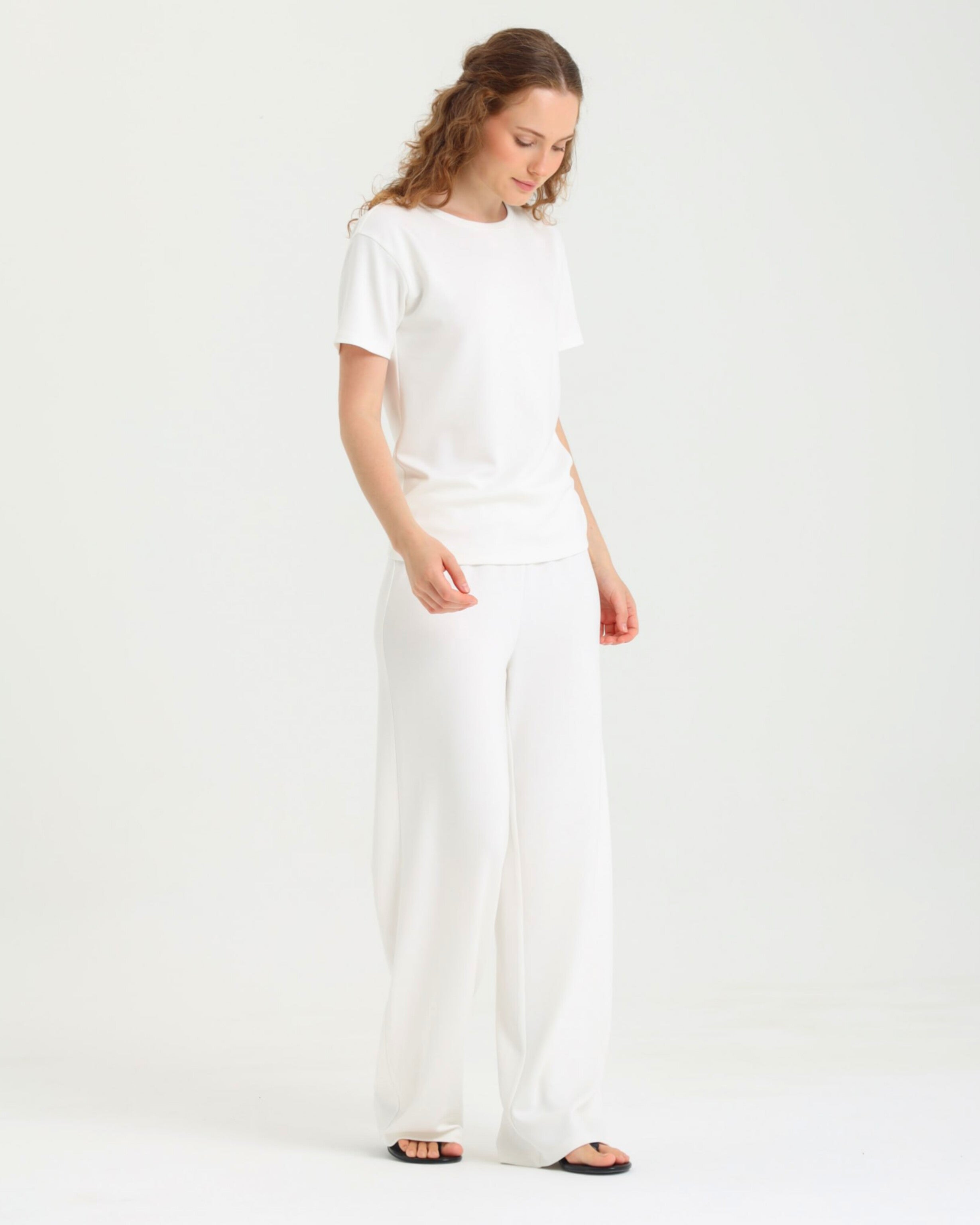 Dolce Beyaz Pantolon - T-shirt Set