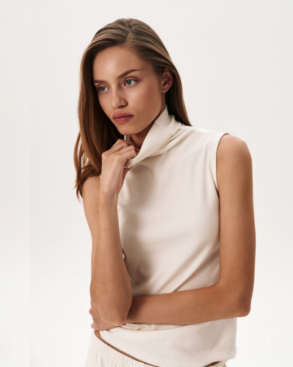 Dolce Ekru Balıkçı Yaka Bluz